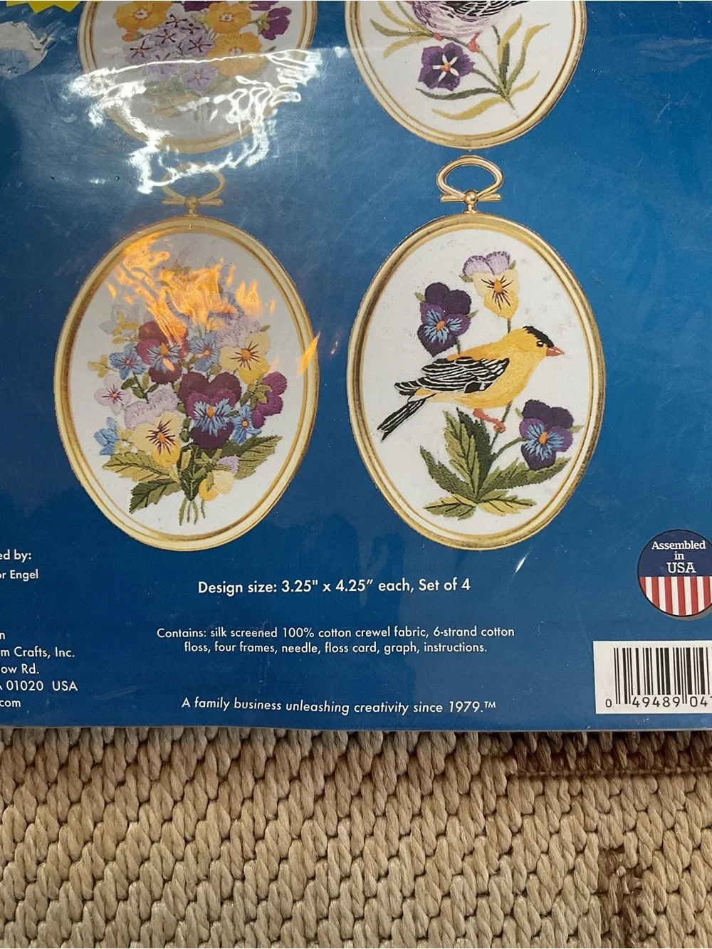 Janlynn needle craft Wildflowers & Finch Embroidery Wall Art Set